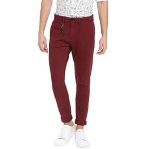 CELIO Pants W32 T40 Maroon,Straight,Skinny-Fit,
Fabric-Flex,Stretchy
